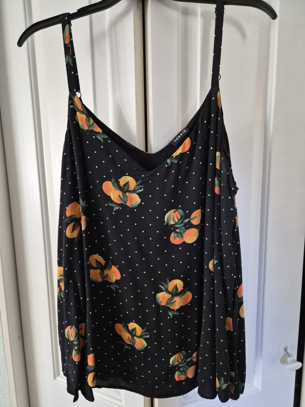 torrid Black Cami with Orange Fruit Print